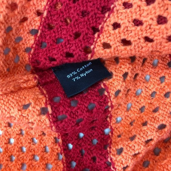 Rondina $235 Women Cardigan Striped Zip Red Coral - Picture 12 of 12